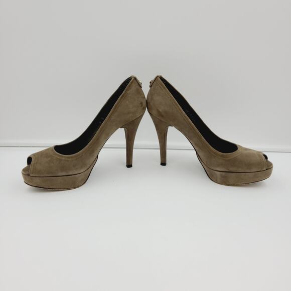 Stuart Weitzman Suede Peep Toe Pumps Women Size 6 PRE-OWNED - Picture 4 of 8